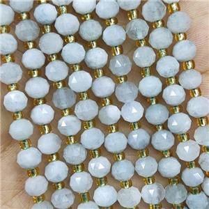 Natural Aquamarine Beads Blue Cut Rondelle, approx 5-6mm