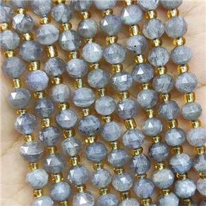 Natural Labradorite Beads Cut Rondelle, approx 5-6mm