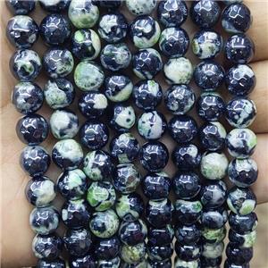 Green Fire Agate Beads Faceted Round Electroplated, approx 10mm dia