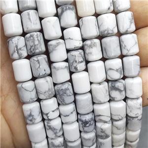 Natural Howlite Turquoise Tube Beads Cylinder White, approx 8-10mm