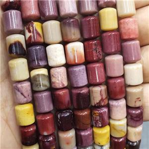 Natural Mookaite Beads Column Multicolor Tube, approx 8-10mm