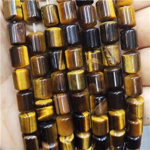 Natural Tiger Eye Stone Beads Tube Yellow, approx 8-10mm