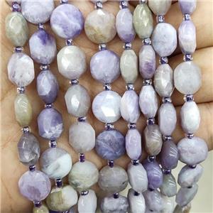 Natural Purple Chalcedony Beads Faceted Circle, approx 12mm