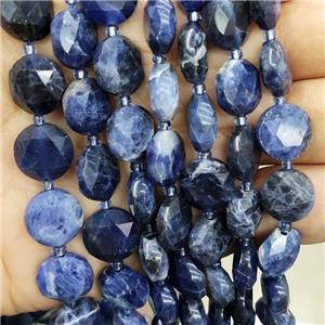 Natural Blue Sodalite Beads Faceted Circle, approx 12mm