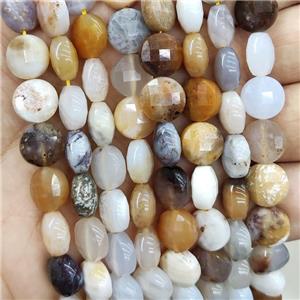 Natural Opal Jasper Beads Multicolor Faceted Circle, approx 10mm
