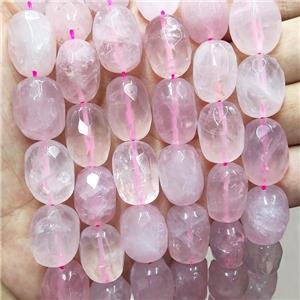 Natural Pink Rose Quartz Nugget Beads Freeform Faceted, approx 12-18mm