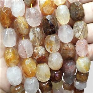 Natural Yellow Hematoid Quartz Nugget Beads Freeform Faceted, approx 12-18mm