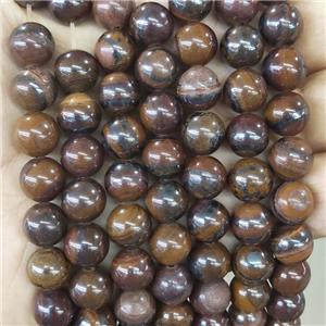 Natural Iron Tiger Eye Stone Beads Ferruginous Smooth Round, approx 10mm dia