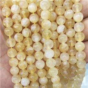 Natural Yellow Calcite Beads Smooth Round, approx 8mm dia