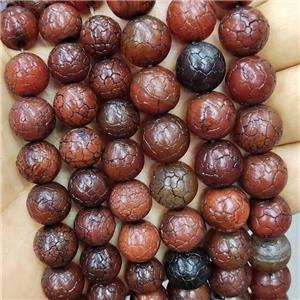 Crackle Agate Beads Snakeskin Round Red, approx 11mm