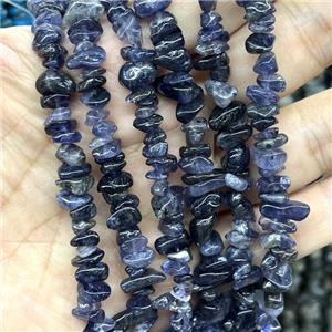 Natural Iolite Beads Chip Freeform Inkblue, approx 5-8mm, 32inch length