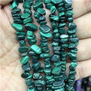 Natural Malachite Chip Beads Green Treated Freeform, approx 5-8mm, 32inch length
