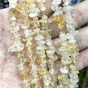 Natural Citrine Chips Beads Yellow Freeform, approx 5-8mm, 32inch length