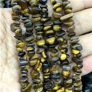 Natural Tiger Eye Stone Chips Beads Freeform, approx 5-8mm, 32inch length