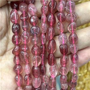 Natural Pink Strawberry Quartz Chips Beads Freeform, approx 5-8mm