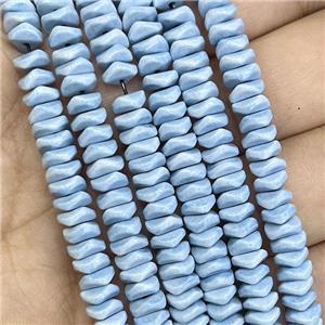 Blue Oxidative Agate Heishi Spacer Beads Faceted, approx 6mm