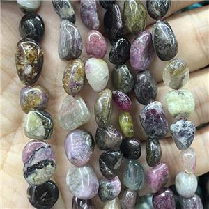 Natural Tourmaline Chips Beads Multicolor Freeform, approx 8-10mm