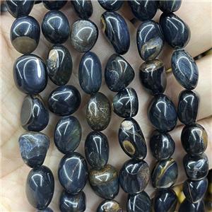 Blue Tiger Eye Stone Chips Beads Freeform, approx 8-10mm