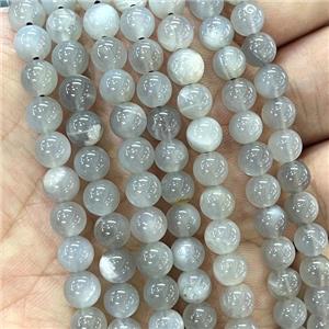 Natural Gray Moonstone Beads Smooth Round, approx 6mm dia