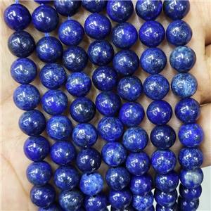 Natural Lapis Lazuli Beads Blue Dye Smooth Round, approx 8mm dia