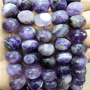 Natural Dogteeth Amethyst Beads Purple Faceted Rondelle, approx 18mm