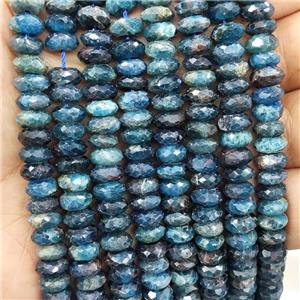 Natural Blue Apatite Beads Faceted Rondelle, approx 5x8mm