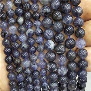 Natural Iolite Beads Smooth Round Inkblue, approx 6mm dia