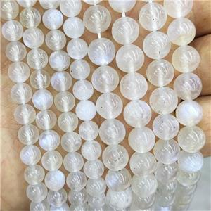 Natural Rainbow Moonstone Beads Smooth Round Blue, approx 8mm dia