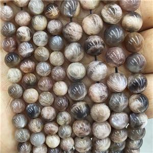 Natural Black Sunstone Beads Smooth Round B-Grade, approx 6mm dia
