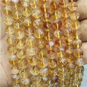 Natural Citrine Beads Yellow Treated Smooth Round, approx 6mm dia