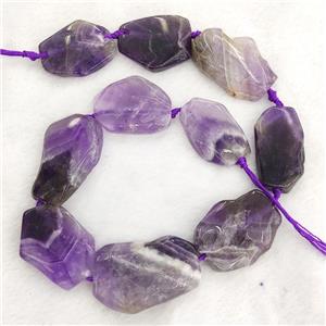Natural Purple Amethyst Slice Beads Freeform, approx 15-40mm
