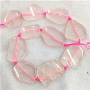 Natural Pink Rose Quartz Slice Beads Freeform, approx 15-40mm