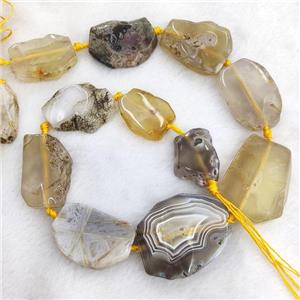 Natural Agate Slice Beads Freeform, approx 15-40mm