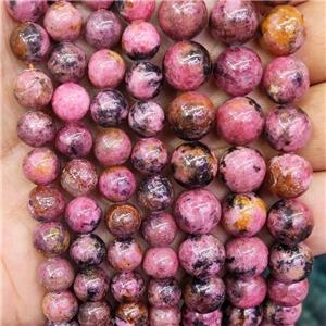 Natural Brazilian Rhodochrosite Beads Pink B-Grade, approx 10mm dia