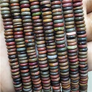 Natural Picasso Creek Jasper Heishi Beads Multicolor, approx 6mm