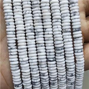 Natural White Howlite Turquoise Heishi Beads, approx 6mm