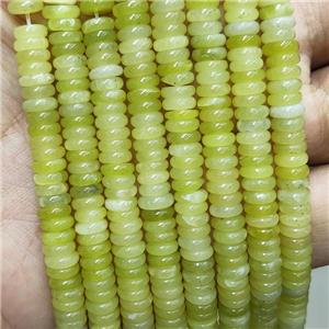 Natural Lemon Jade Heishi Beads Olive, approx 6mm