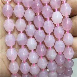 Natural Pink Rose Quartz Beads Bicone, approx 10-11mm