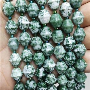 Green Dalmatian Jasper Beads Bicone, approx 10-11mm