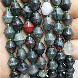 African Bloodstone Bicone Beads, approx 10-11mm