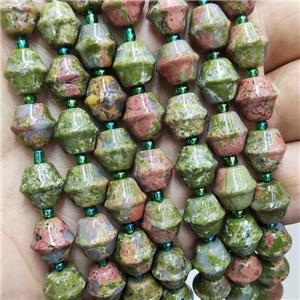 Natural Unakite Beads Bicone, approx 10-11mm