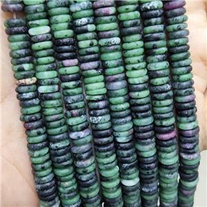 Ruby Zoisite Heishi Beads Matte, approx 6mm