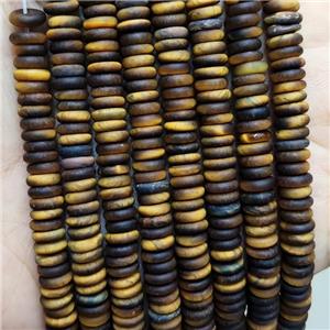 Natural Tiger Eye Stone Heishi Beads Matte, approx 6mm
