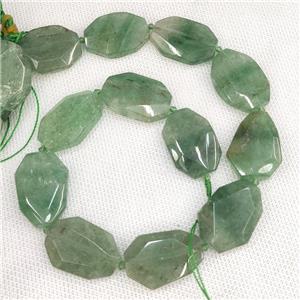 Natural Green Strawberry Quartz Slices Beads, approx 20-30mm
