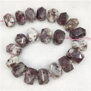 Natural Plum Blossom Tourmaline Nugget Beads Pink Freeform, approx 13-20mm