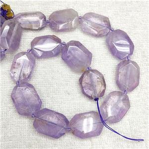 Natural Purple Amethyst Beads Faceted Rectangle, approx 20-30mm