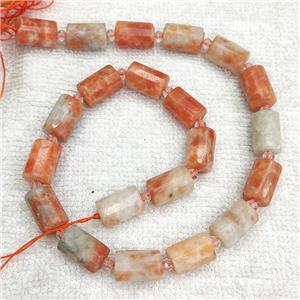 Natural Orange Calcite Column Beads, approx 10-14mm