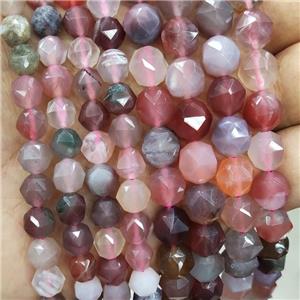 Alashan Agate Beads Candy Pink Cut Round, approx 7-8mm