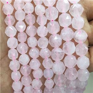 Natural Pink Rose Quartz Beads Cut Round, approx 9-10mm