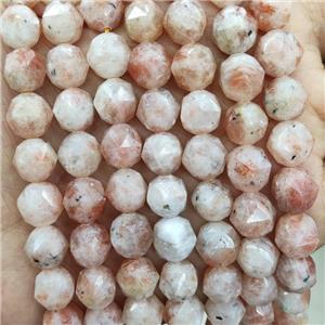 Natural Gold Peach Sunstone Beads Cut Round, approx 9-10mm
